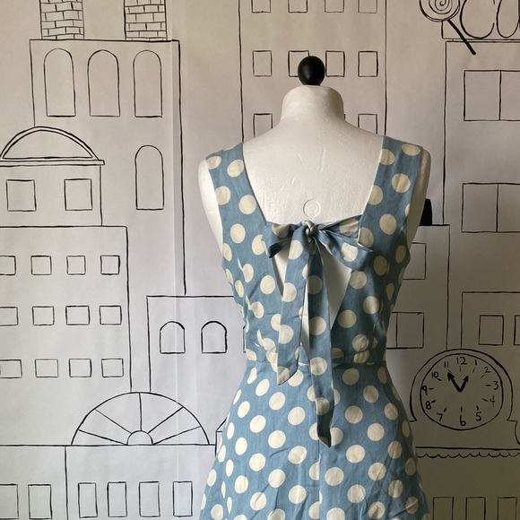 Event Blue Poka Dot dress size L - Picture 2 of 4